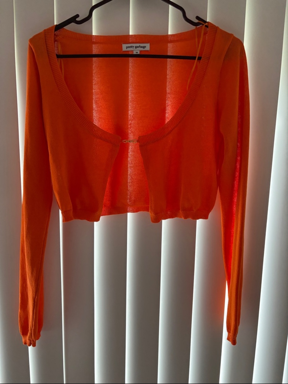 Pretty Garbage Orange Cropped Cardigan - Women's